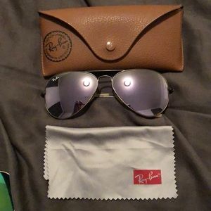 Ray Ban Lilac Flash Lens Aviators* Almost New!